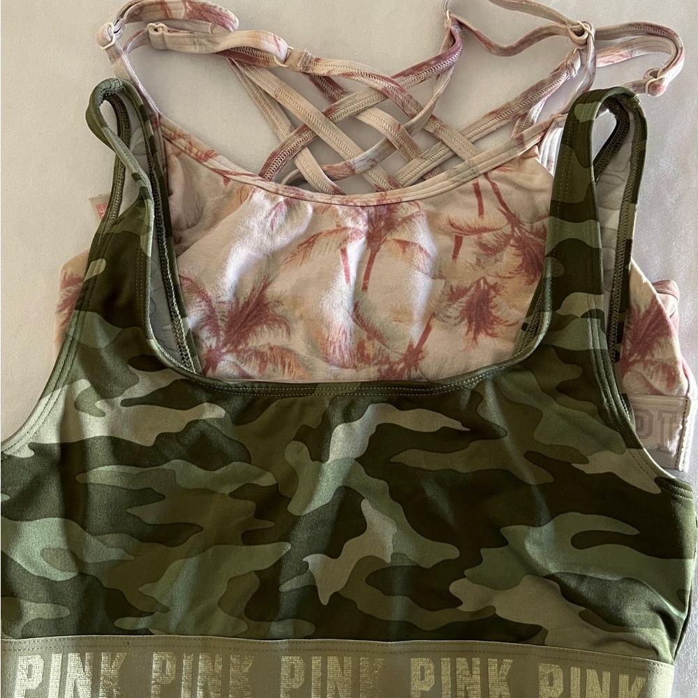 2 M Victoria's Secret PINK Red Lightly lined Ultimate Support Sports Bra Medium